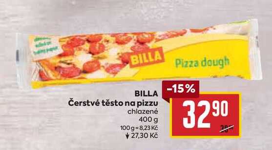 BILLA Čerstvé těsto na pizzu chlazené 400 g