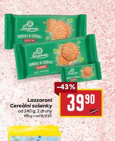 Lazzaroni Cereální sušenky od 240 g