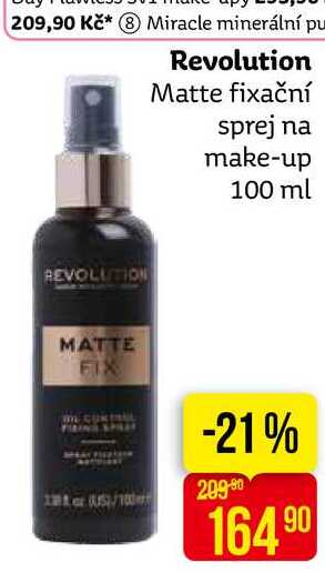 Revolution Matte fixační sprej na make-up 100 ml 