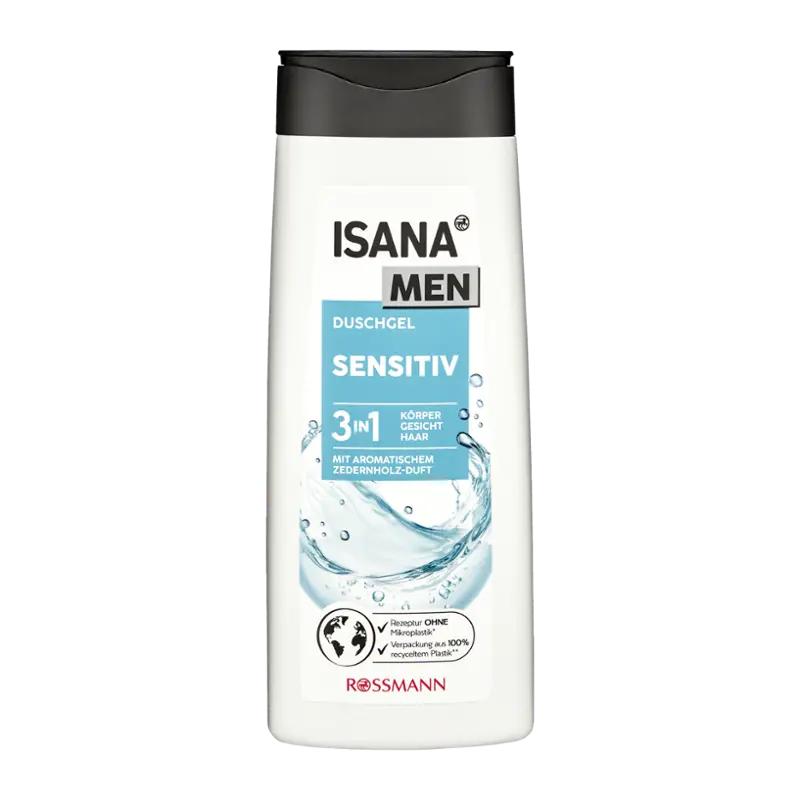 ISANA Men Sprchový gel pro muže 3v1 Sensitive, 300 ml