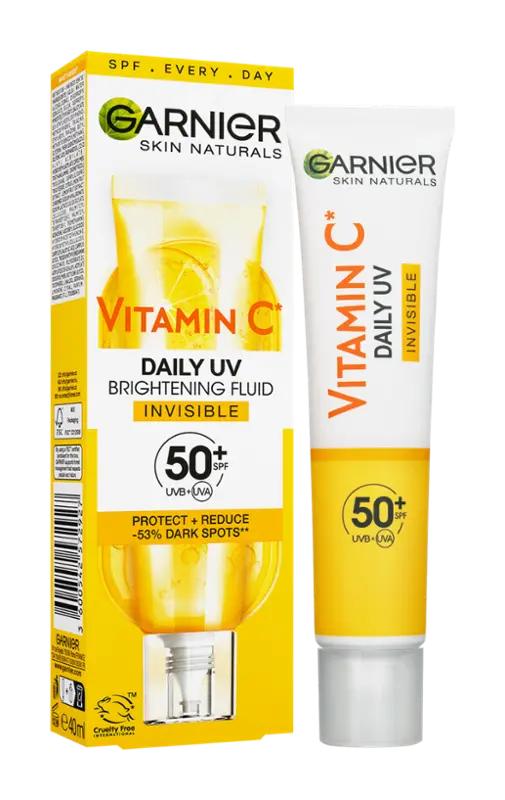 Garnier Denní rozjasňující fluid s Vitaminem C SPF 50+ invisible, 40 ml