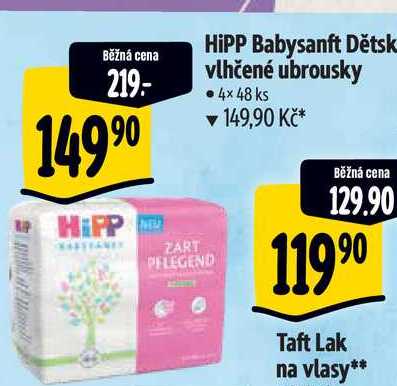 HiPP Babysanft Dětsk vlhčené ubrousk, 4x 48 ks  