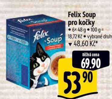 Felix Soup pro kočky, 6x 48 g 