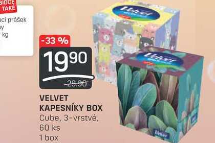VELVET KAPESNÍKY BOX Cube, 3-vrstvé, 60 ks 