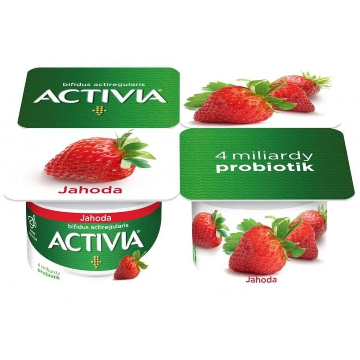 Activia Probiotický jogurt jahoda 4×120 g