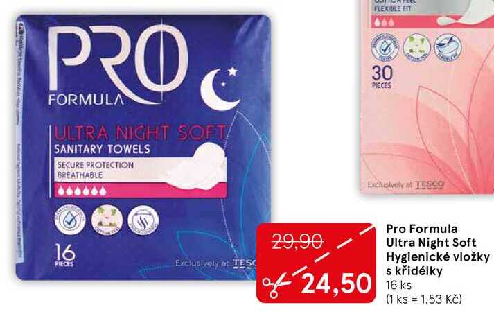 Pro Formula Ultra Night Soft Hygienické vložky s křidélky, 16 ks