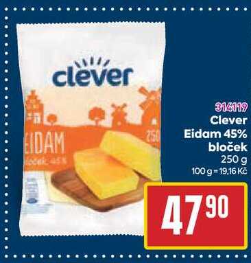 Clever Eidam 45% bloček 250 g