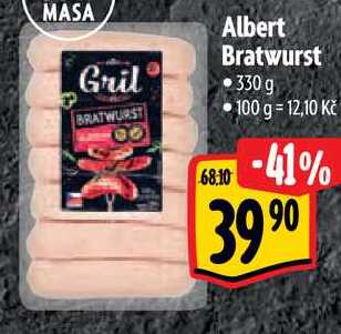 Albert Bratwurst, 330 g 