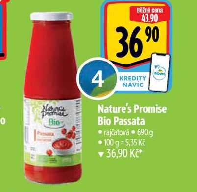  Nature's Promise Bio Passata,  rajčatová   690 g 