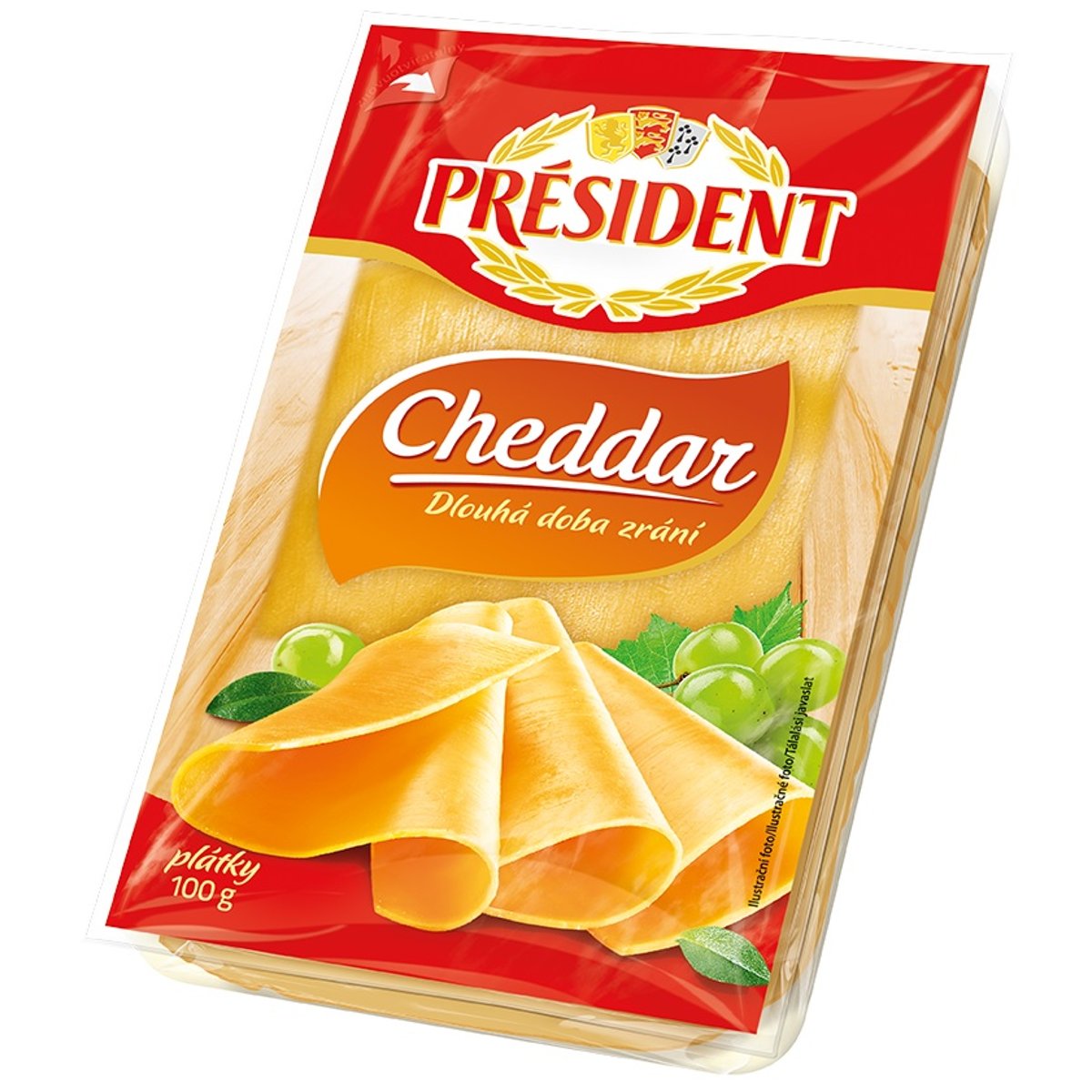 Président Cheddar plátkový sýr