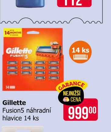 Gillette Fusion5 náhradní hlavice k holícímu strojku 4 ks
