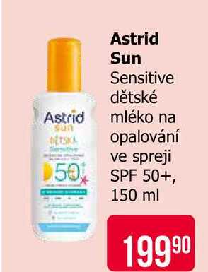 Astrid Sun Sensitive dětské Astrid mléko na opalování ve spreji SPF 50+, 150 ml 