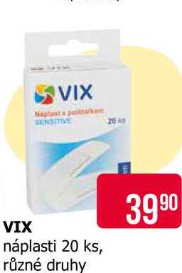 VIX náplasti 20 ks, různé druhy 