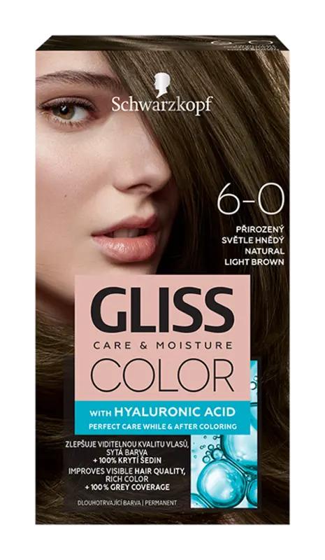 Gliss Color Barva na vlasy 6-0 přirozená světle hnědá, 1 ks