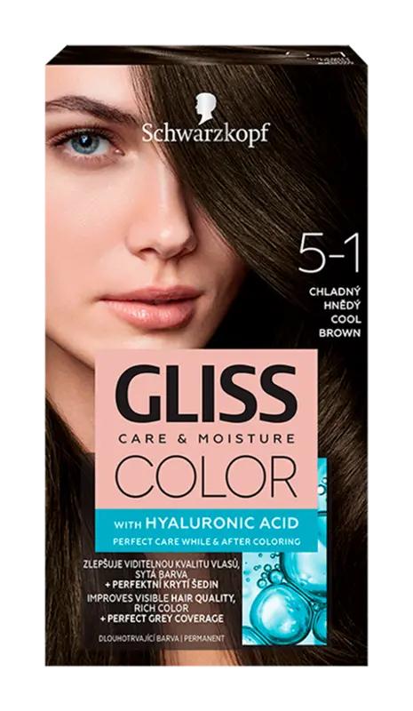Gliss Color Barva na vlasy 5-1 chladná hnědá, 1 ks