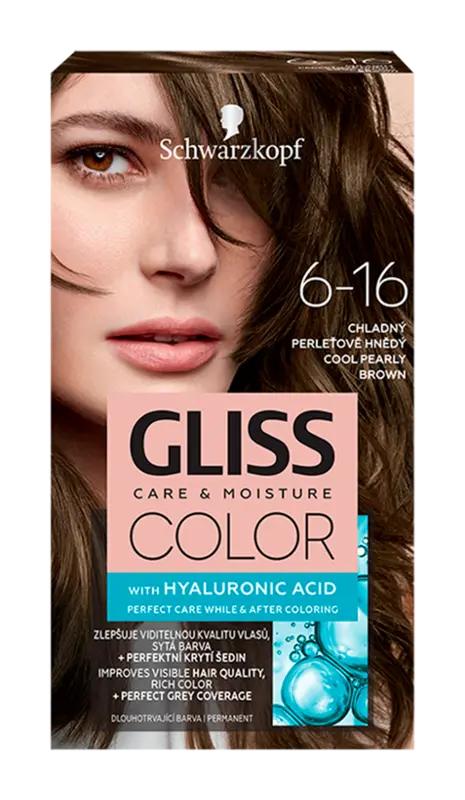 Gliss Color Barva na vlasy 6-16 chladná perleťově hnědá, 1 ks