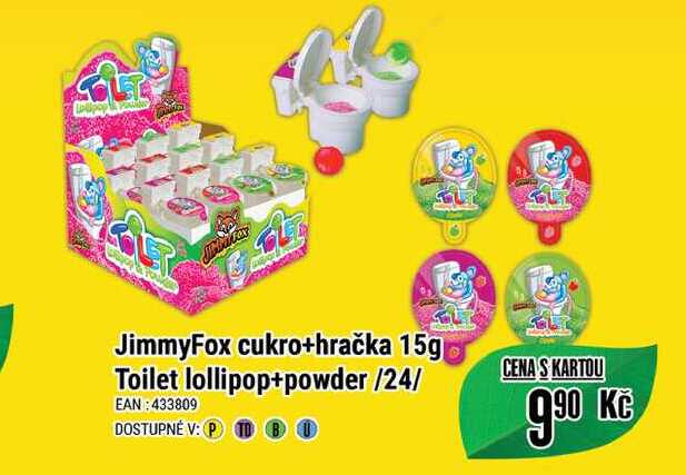 JimmyFox cukro+hračka 15g Toilet lollipop+powder /24/  