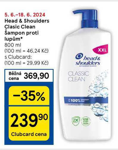 Head & Shoulders Clasic Clean Šampon proti lupům, 800 ml 