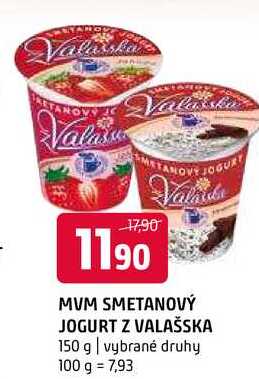 Mvm Smetanový jogurt z Valašska 150g, vybrané druhy