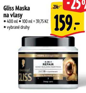Gliss Maska na vlasy, 400 ml 