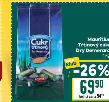 Mauritius Třtinový cuk Dry Demerara 1kg 