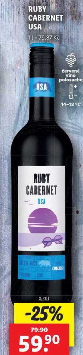 RUBY CABERNET USA, 0,75 l