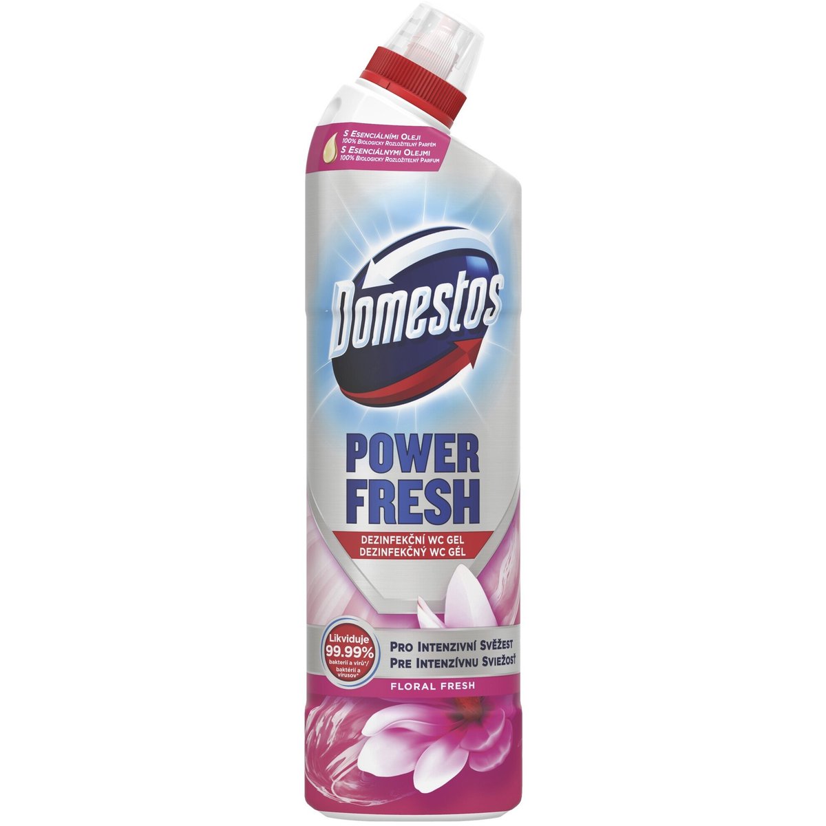 Domestos Power Fresh Floral Tekutý dezinfekční a čistící přípravek na toalety