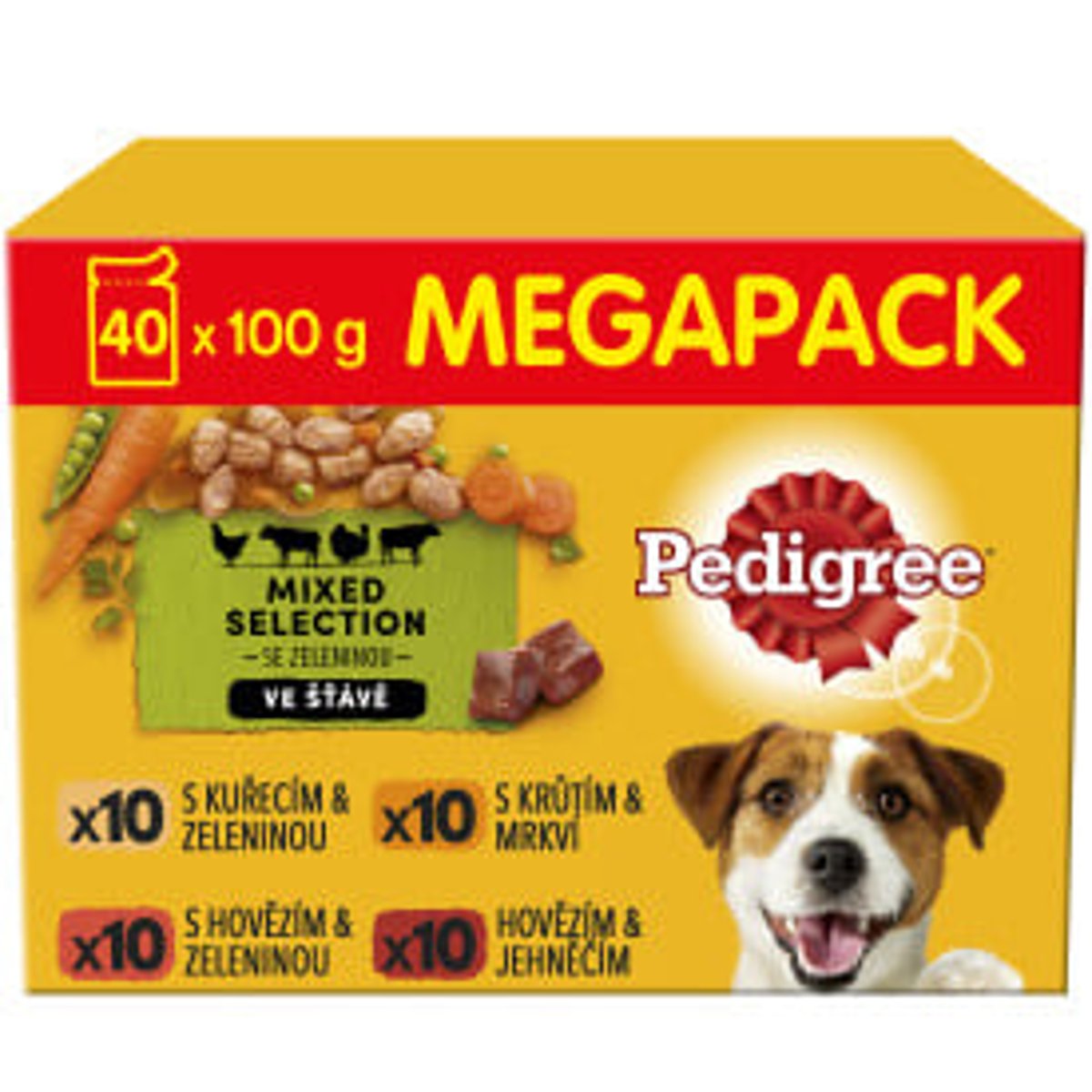 Pedigree kapsičky masový výběr se zeleninou ve šťávě pro dospělé psy 40×100 g
