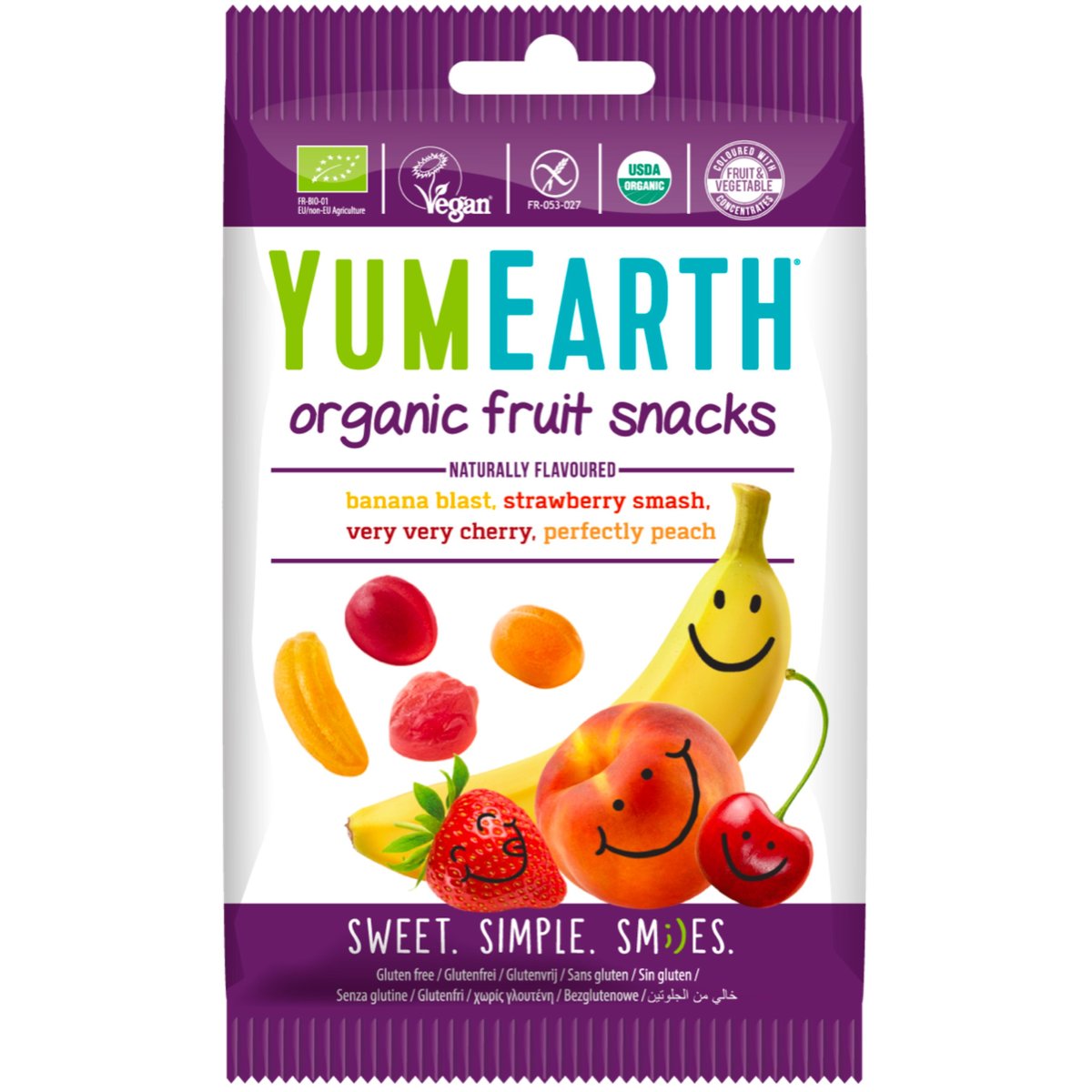 YumEarth BIO Ovocné želé bonbony mix příchutí
