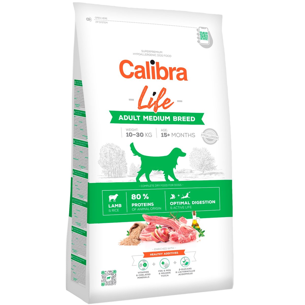 Calibra Dog Life granule pro dospělé psy středních plemen s jehněčím