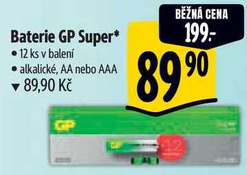 Baterie GP Super*, 12 ks