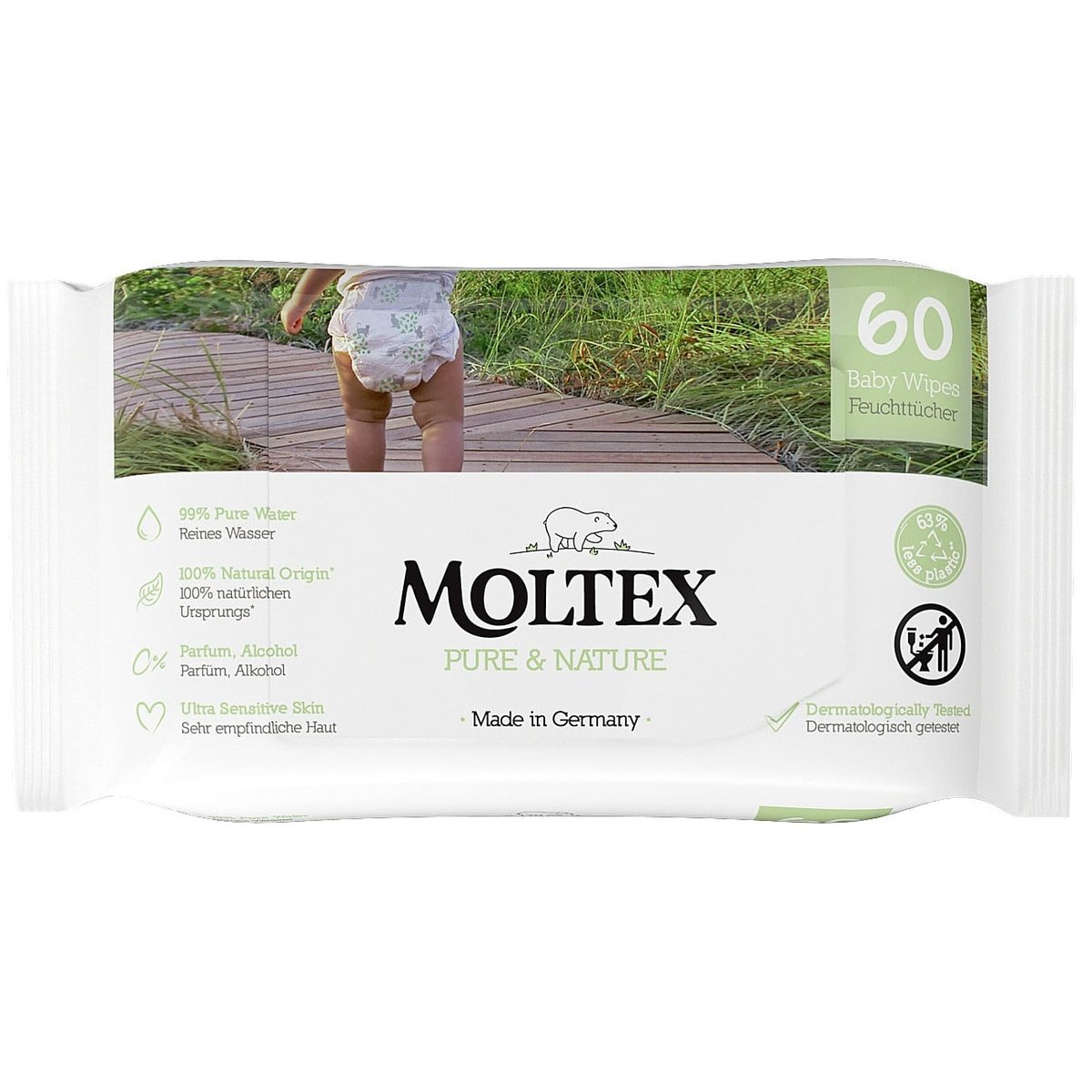 Moltex Pure & Nature EKO Vlhčené ubrousky na bázi vody