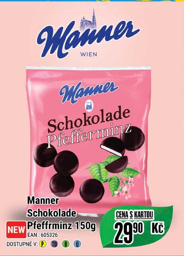 Manner Schokolade Pfefferminz 150g