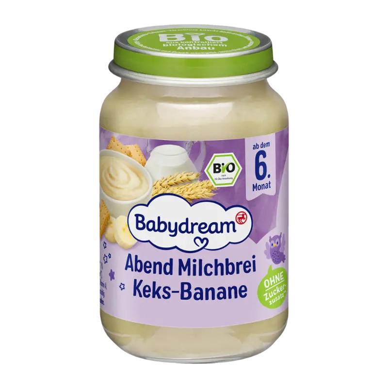 Babydream BIO Mléčná kaše banán a sušenka, 190 g