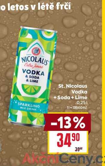 St. Nicolaus Vodka + Soda + Lime 0,25l v akci