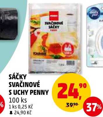 SÁČKY SVAČINOVÉ S UCHY PENNY, 100 ks