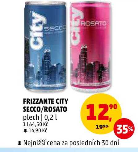 FRIZZANTE CITY SECCO/ROSATO plech, 0,2 l