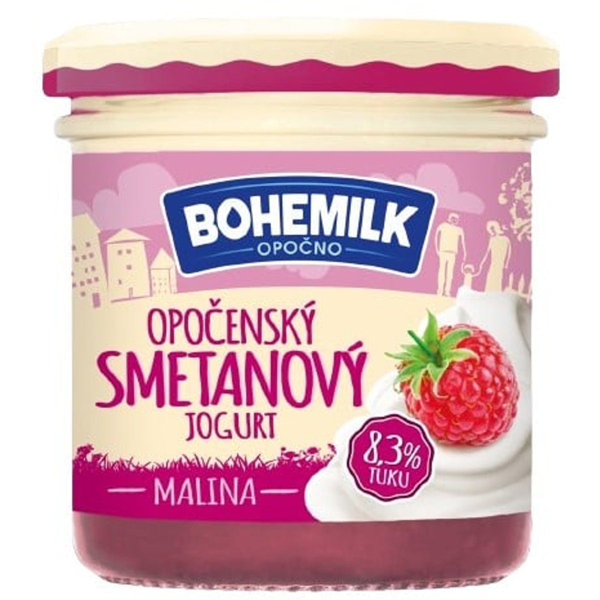 Bohemilk Opočenský smetanový jogurt malina