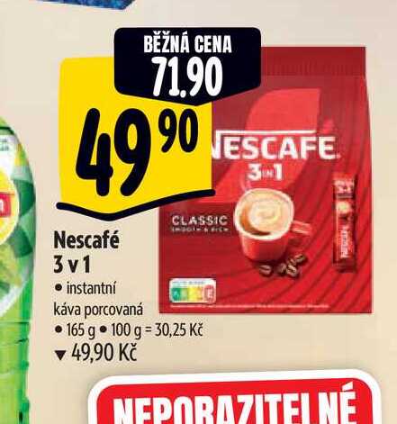   Nescafé 3v1  instantní káva  165 g v akci