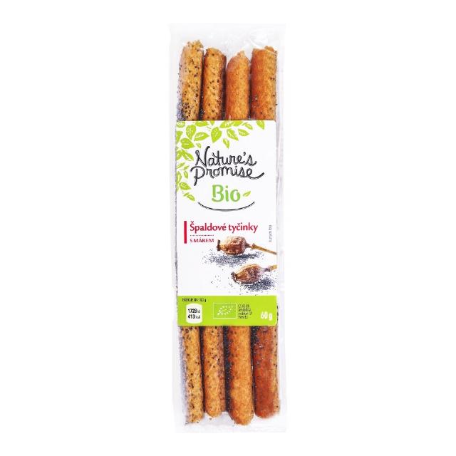 Nature's Promise Bio špaldové tyčinkys mákem