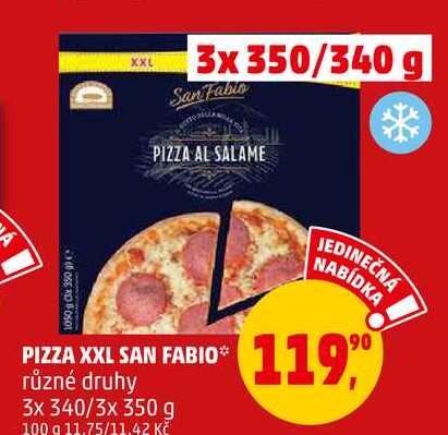 PIZZA XXL SAN FABIO různé druhy, 3x 340/3x 350 g
