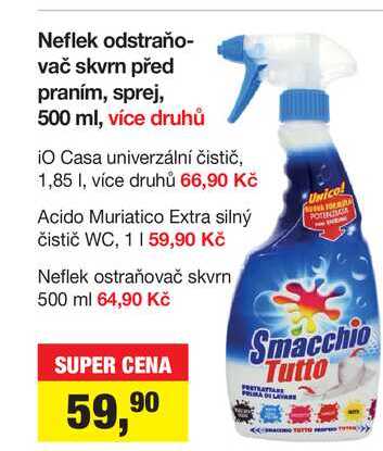Neflek odstraňovač skvrn před praním, sprej, 500 ml, více druhů