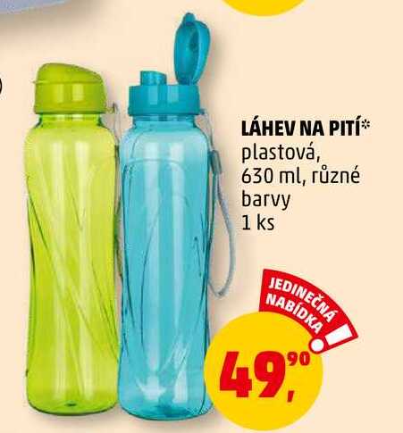 LÁHEV NA PITÍ plastová, 630 ml, různé barvy 1 ks