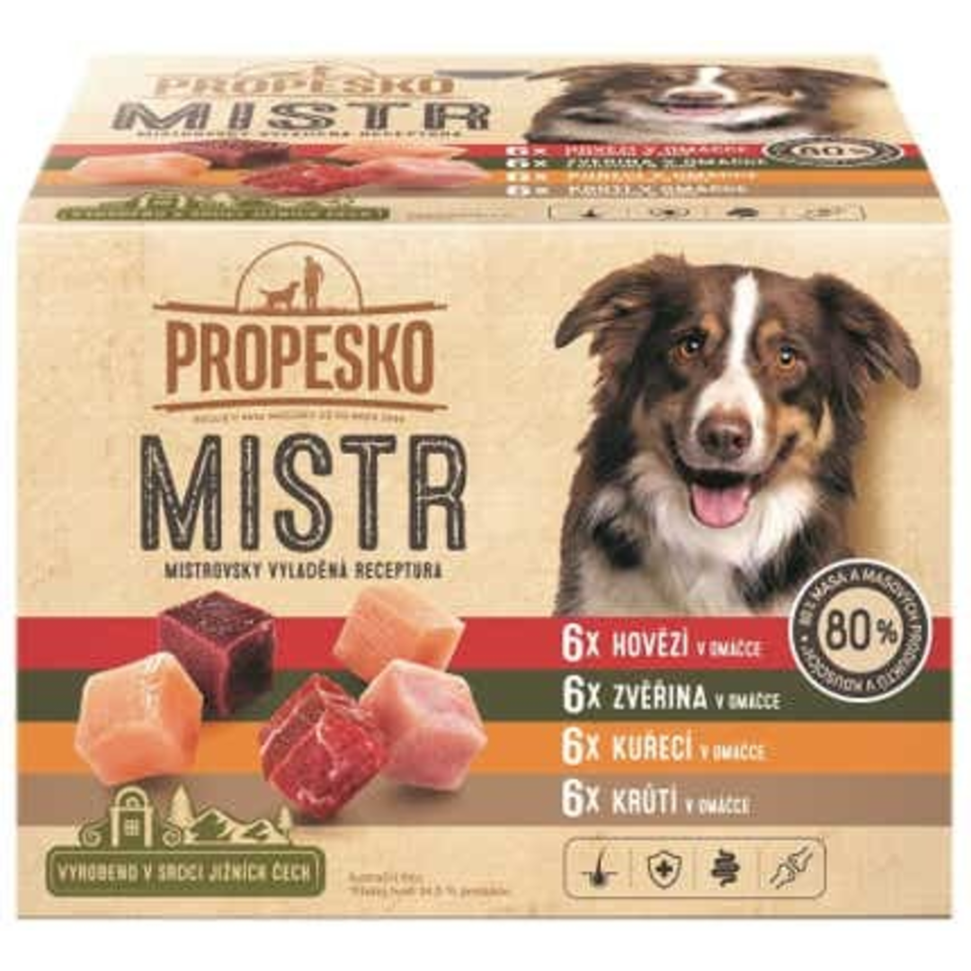 Propesko Mistr Filetky mix masa v omáčce pro psy 24x85g