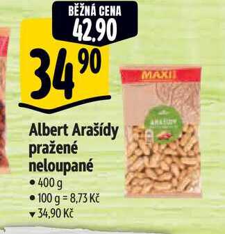 Albert Arašídy pražené neloupané 400 g