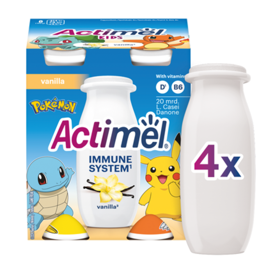 Actimel Kids probiotický jogurtový nápoj s vitamíny vanilka 4x100g