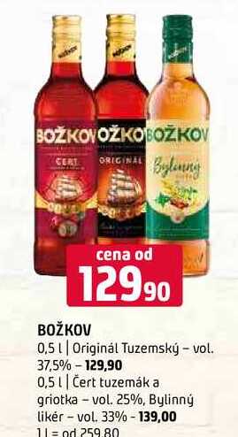 Božkov Original Tuzemský vybrané druhy 0,5l