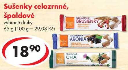 Sušenky celozrnné, špaldové, 65 g v akci