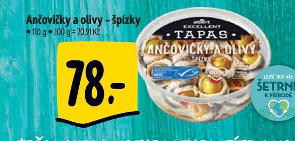 Ančovičky a olivy špízky 110 g