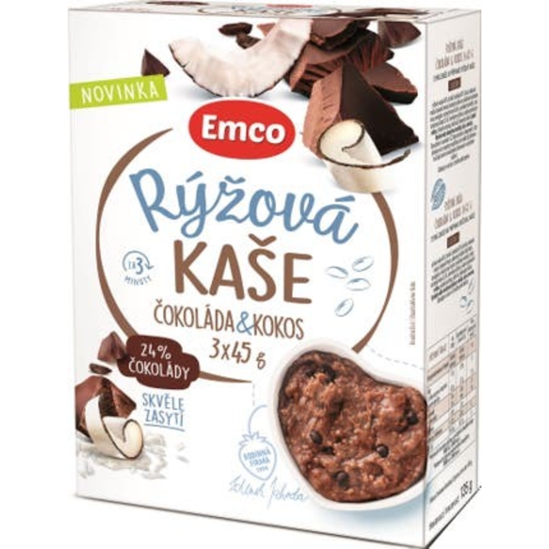 Emco Rýžová kaše čoko kokos 3x45g